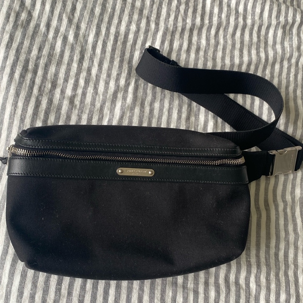 Authentic Saint Laurent cotton canvas bag